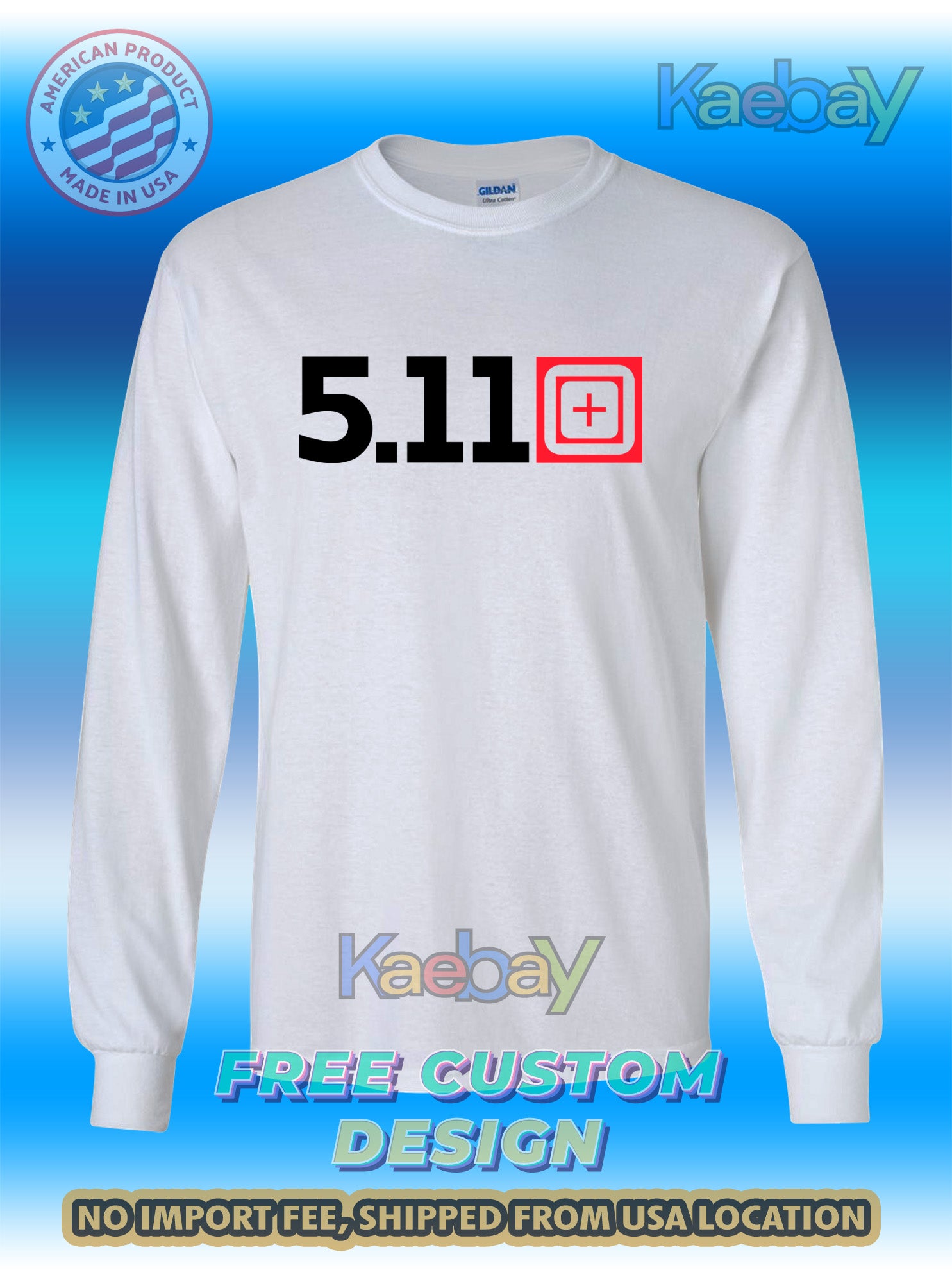 New Tee Shirt 5.11 Tactical Guns Logo Men's T-Shirt Men's Long Sleeves T-Shirts