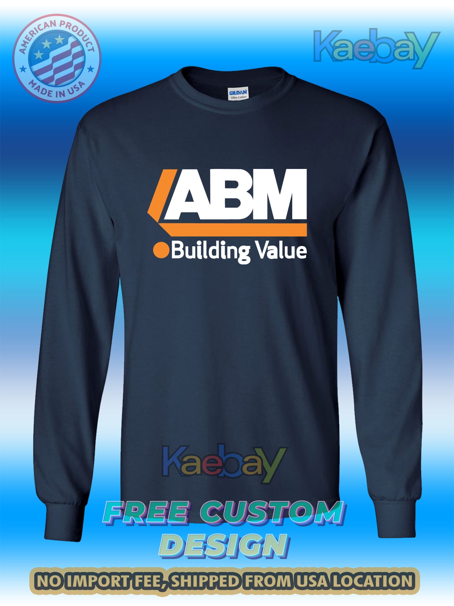 New ABM building Industries Logo Men's Long Sleeve T-Shirt