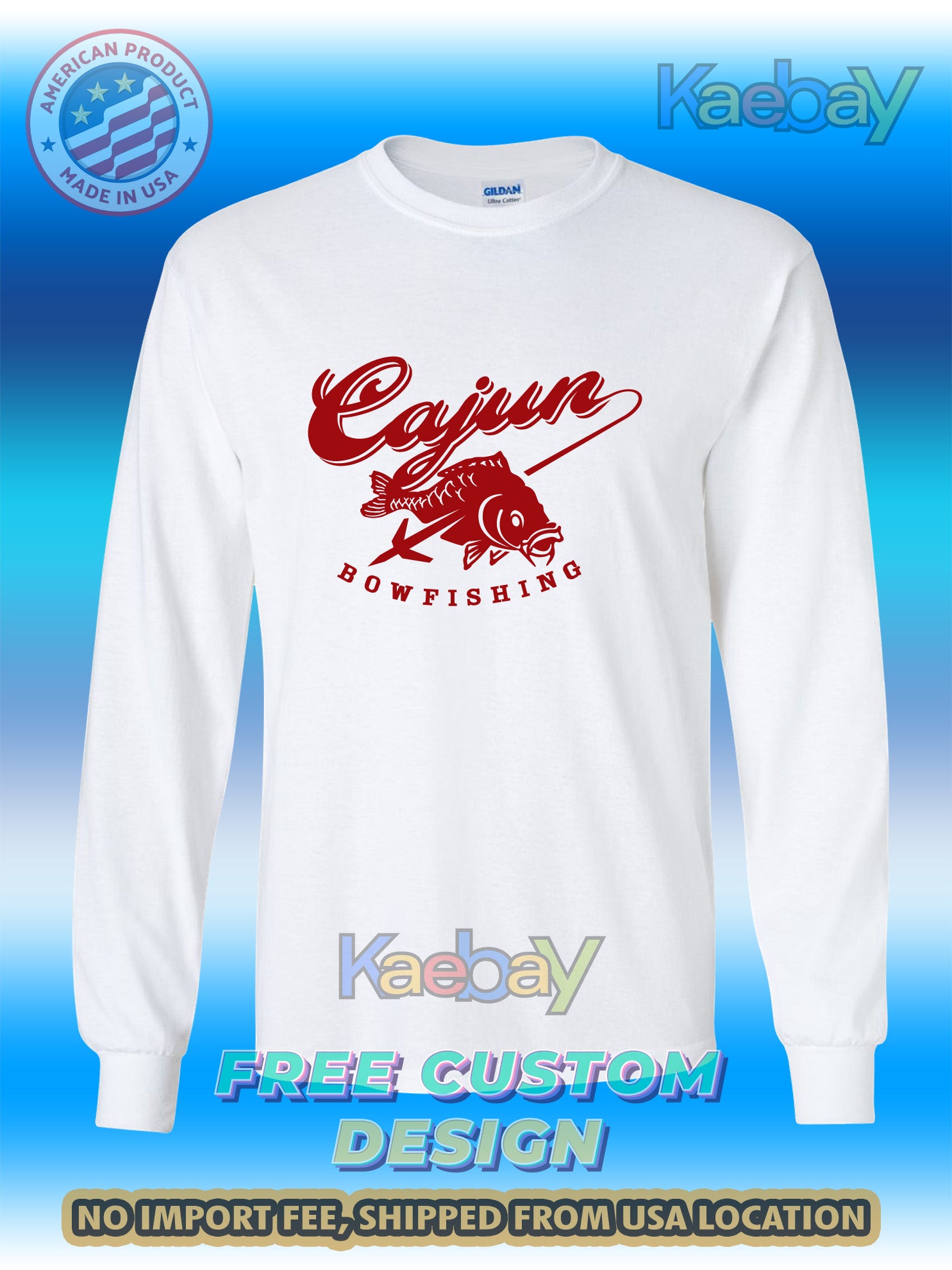 New Tee Shirt Cajun Bowfishing Reels Logo Men's T-Shirt Men's Long Sleeves T-Shirt