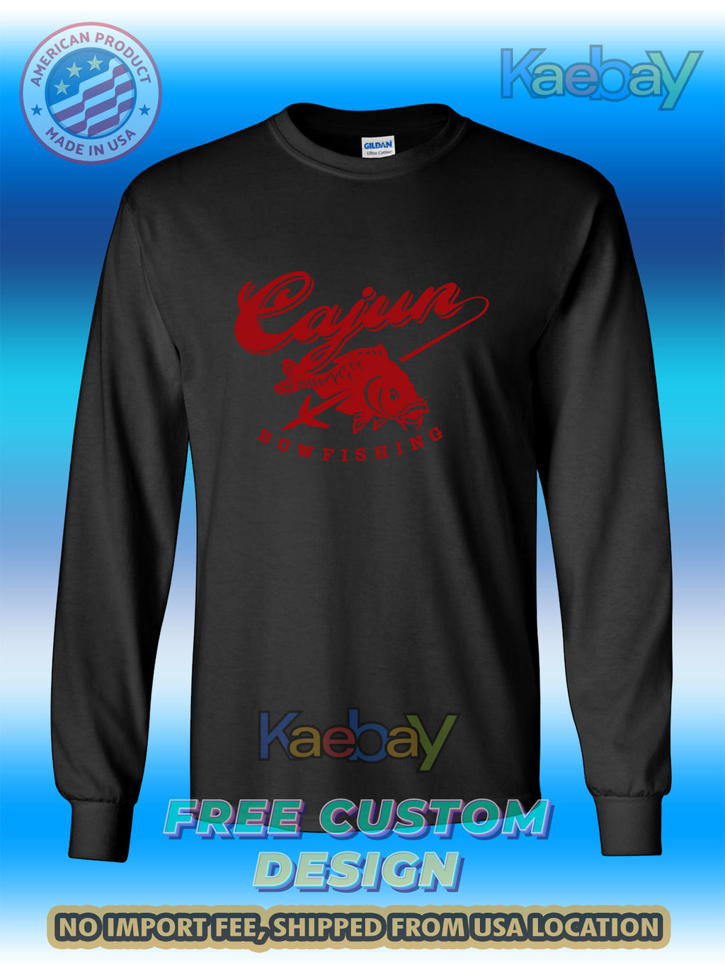 New Tee Shirt Cajun Bowfishing Reels Logo Men's T-Shirt Men's Long Sleeves T-Shirt