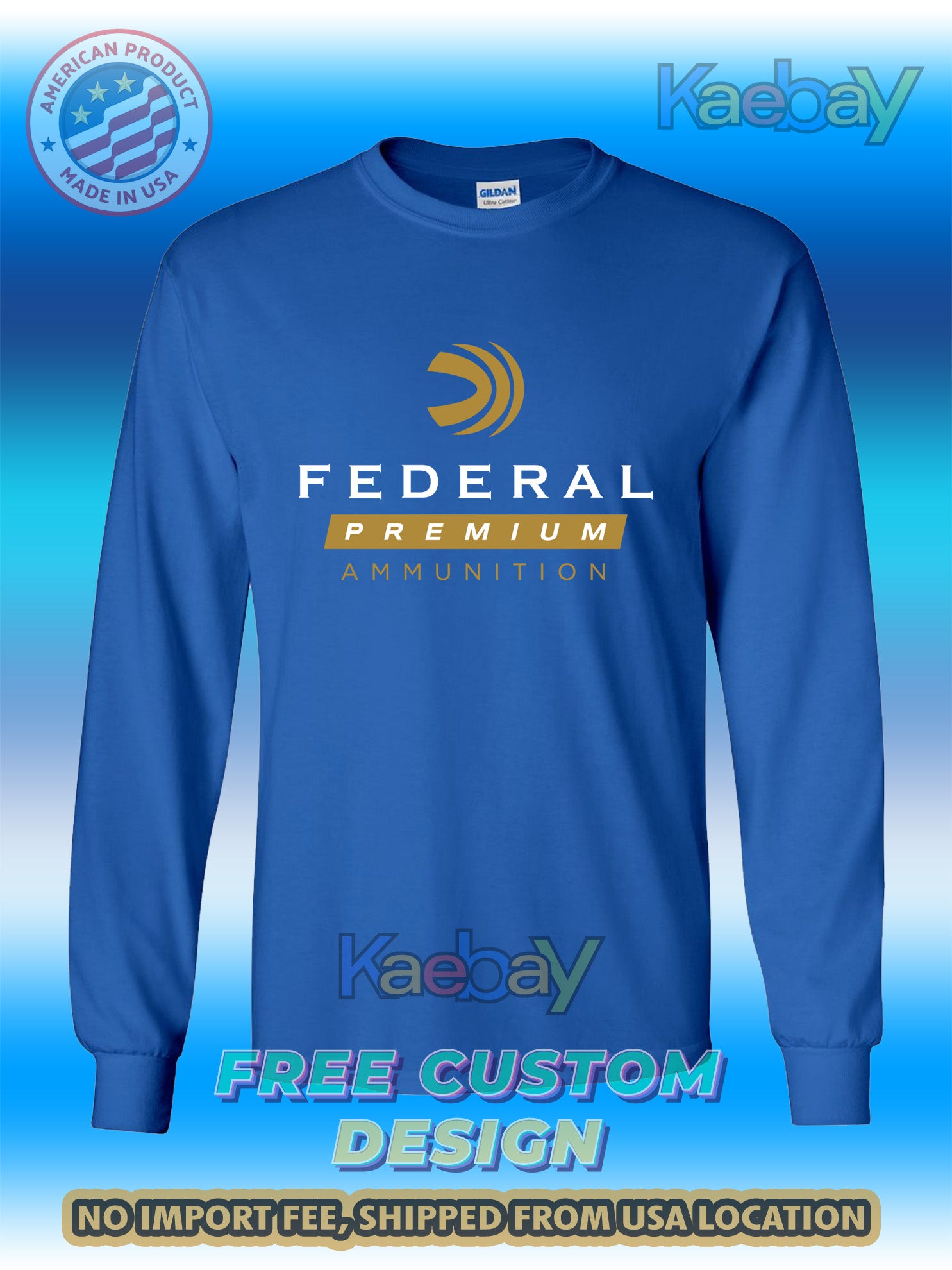New Tee Shirt Federal Premium Amunition Logo Men's T-Shirt Men's Long Sleeves T-Shirt