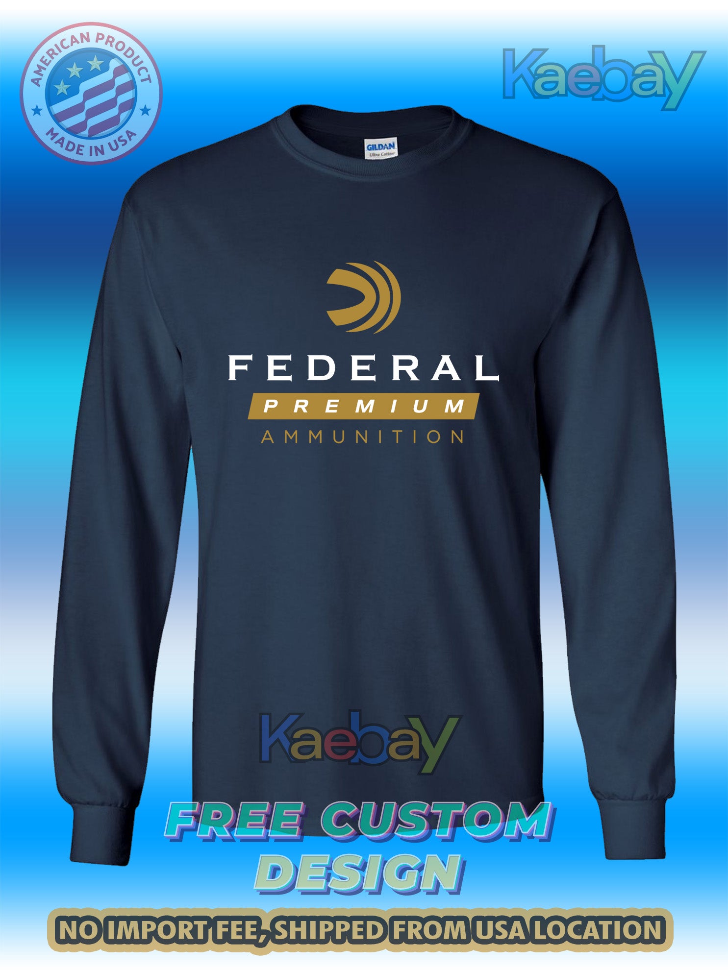 New Tee Shirt Federal Premium Amunition Logo Men's T-Shirt Men's Long Sleeves T-Shirt