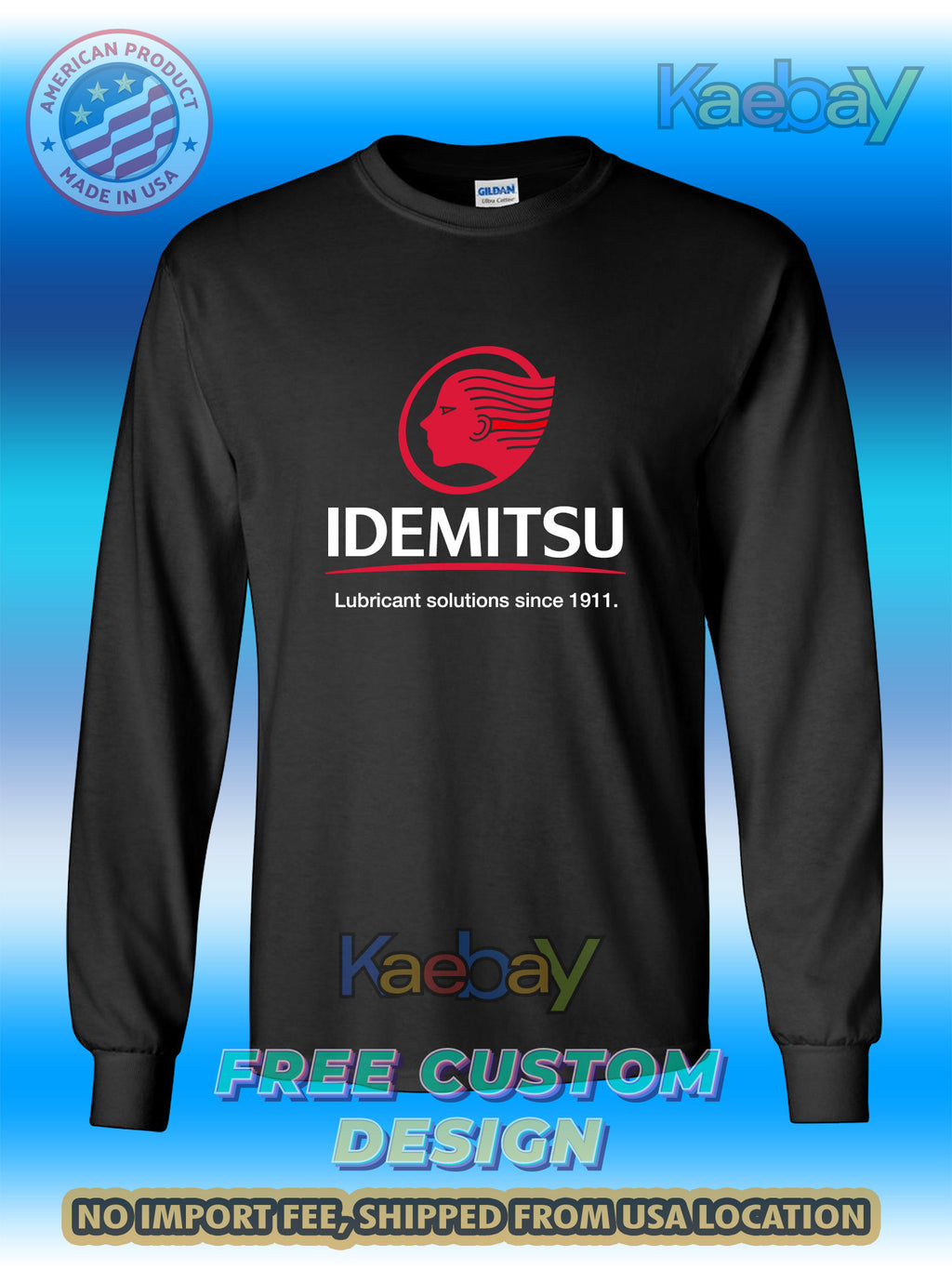 New Tee Shirt IDEMITSU Japanese Petroleum Logo Men's T-Shirt Men's Long Sleeves T-Shirts