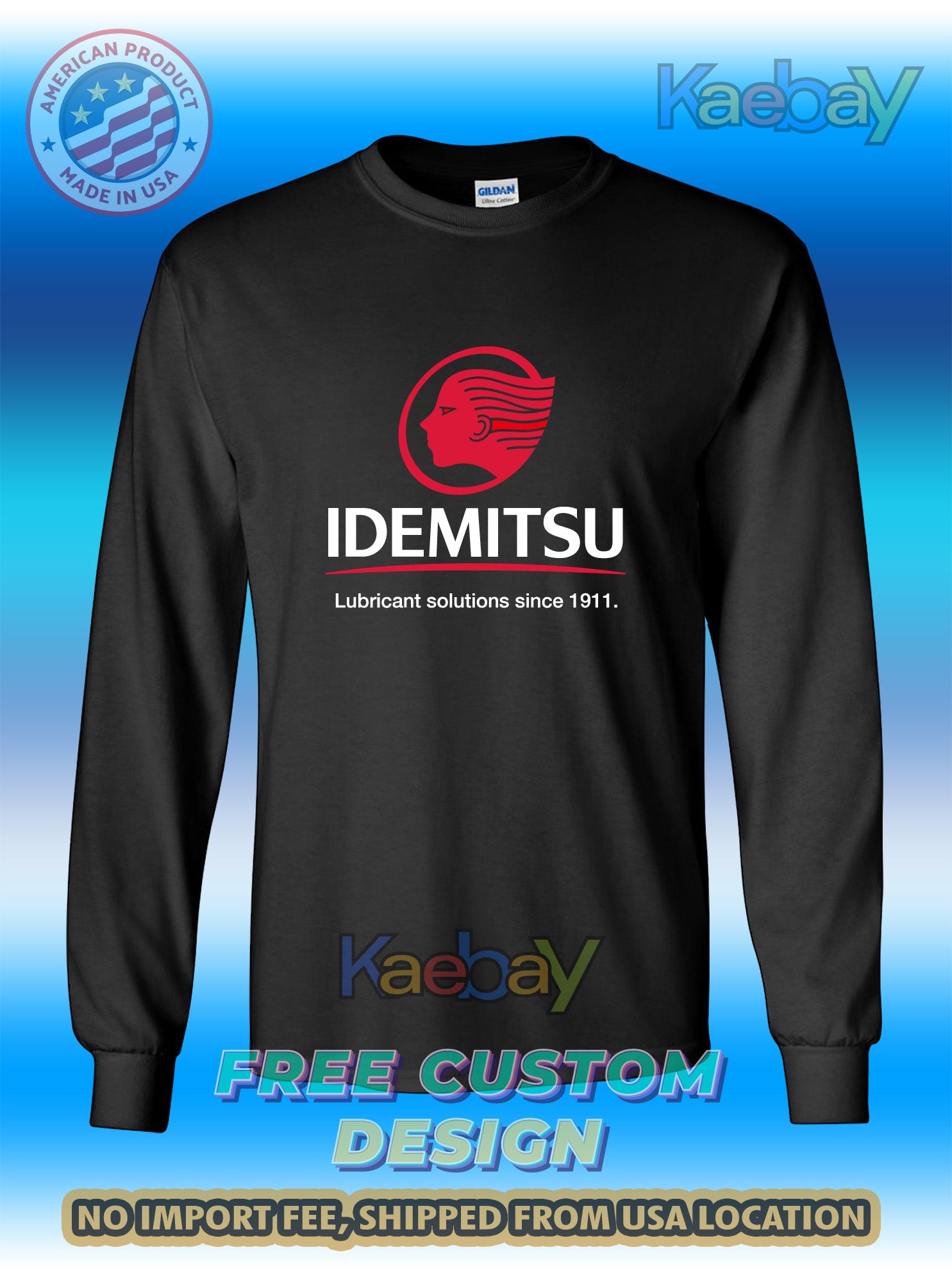 New Tee Shirt IDEMITSU Japanese Petroleum Logo Men's T-Shirt Men's Long Sleeves T-Shirts
