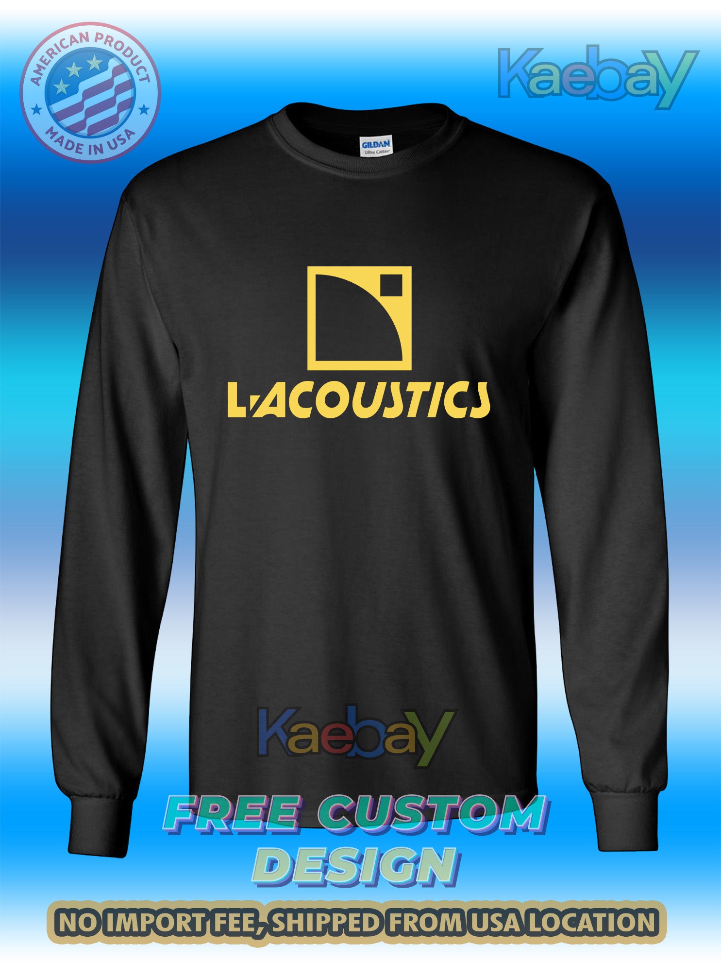 New Tee Shirt L-Acoustics professional audio Logo Men's T-Shirt Men's Long Sleeves T-Shirts