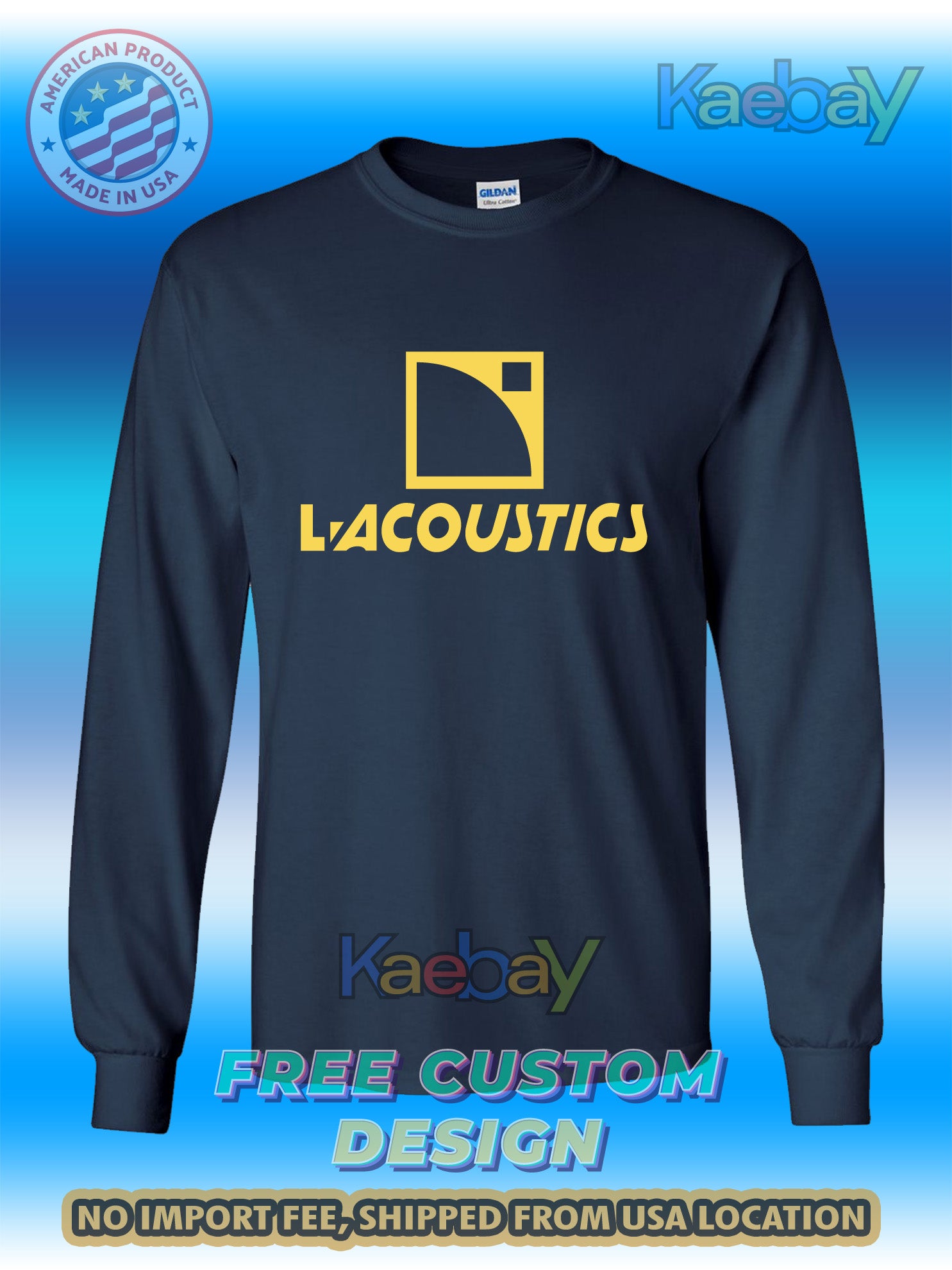 New Tee Shirt L-Acoustics professional audio Logo Men's T-Shirt Men's Long Sleeves T-Shirts