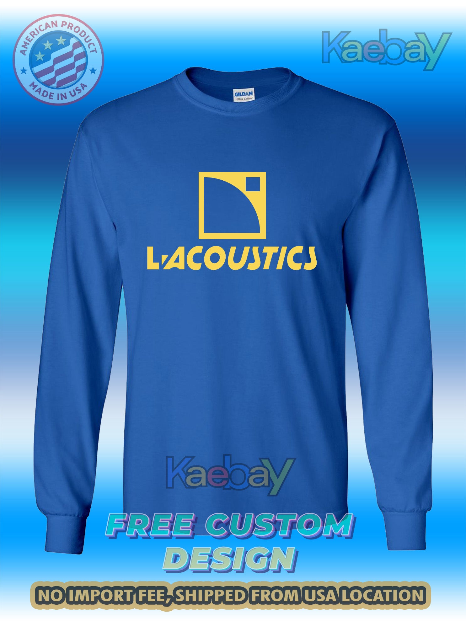 New Tee Shirt L-Acoustics professional audio Logo Men's T-Shirt Men's Long Sleeves T-Shirts