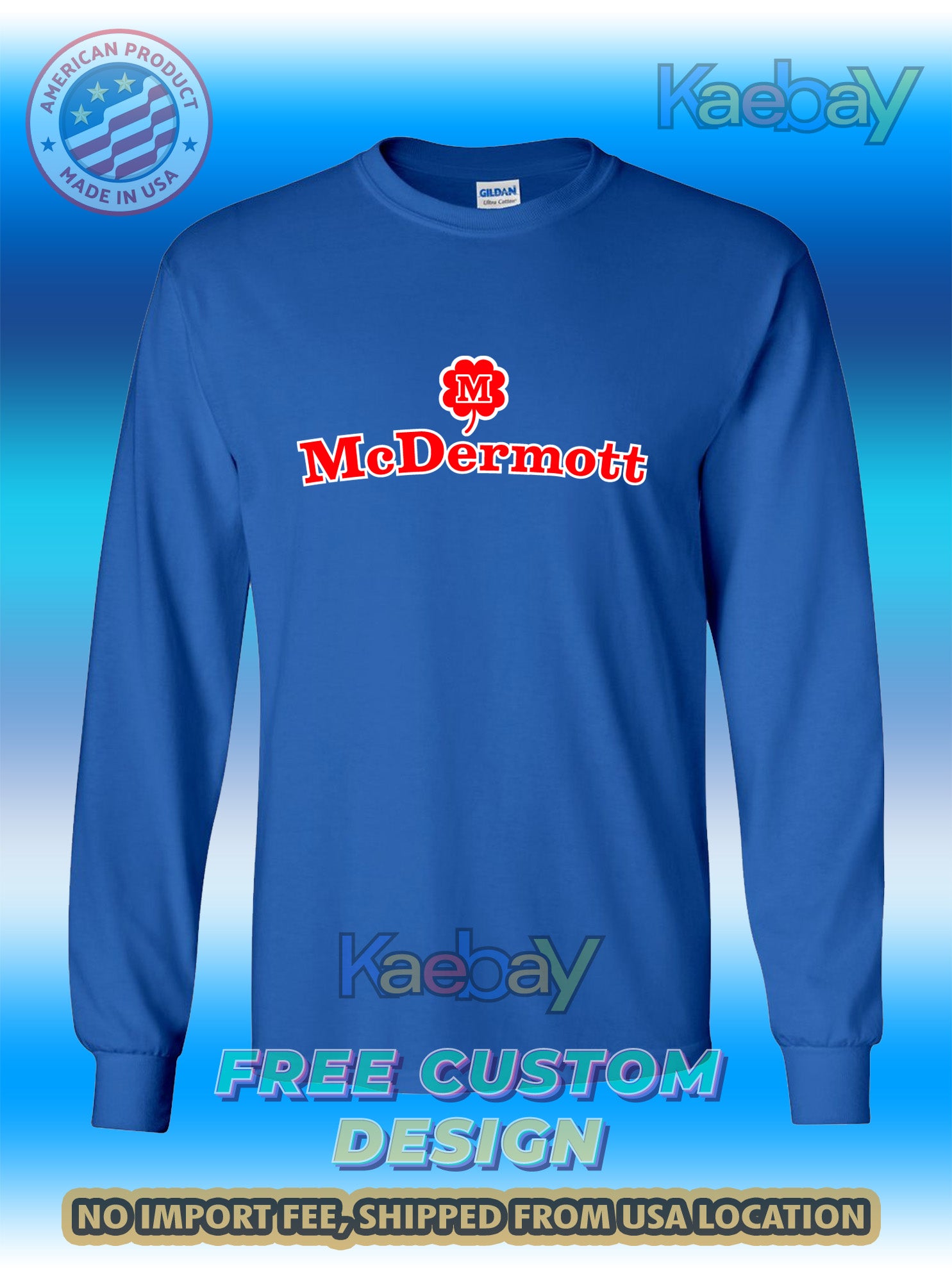New Tee Shirt McDermott Cue Logo Men's T-Shirt Men's Long Sleeves T-Shirt