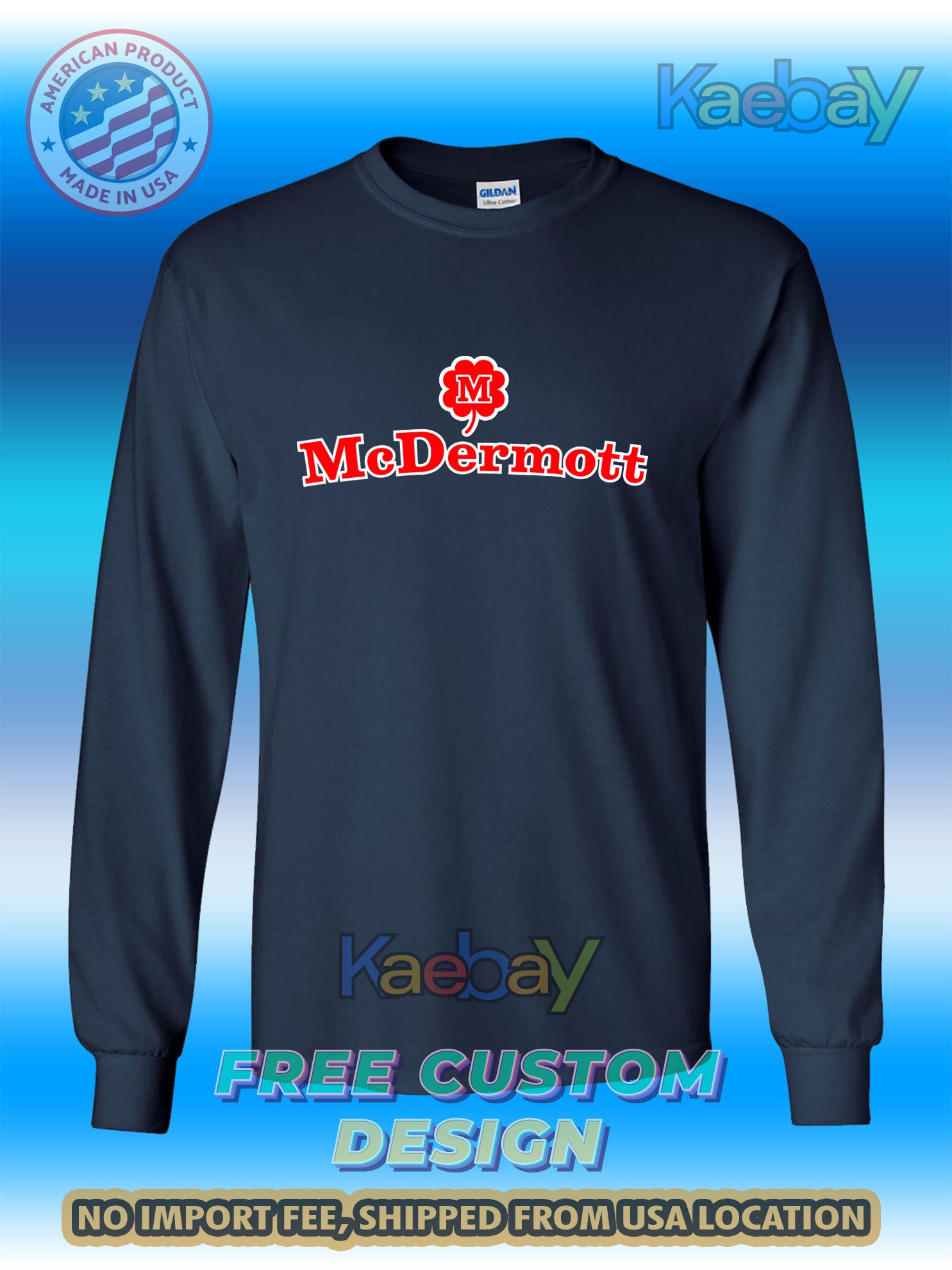 New Tee Shirt McDermott Cue Logo Men's T-Shirt Men's Long Sleeves T-Shirt