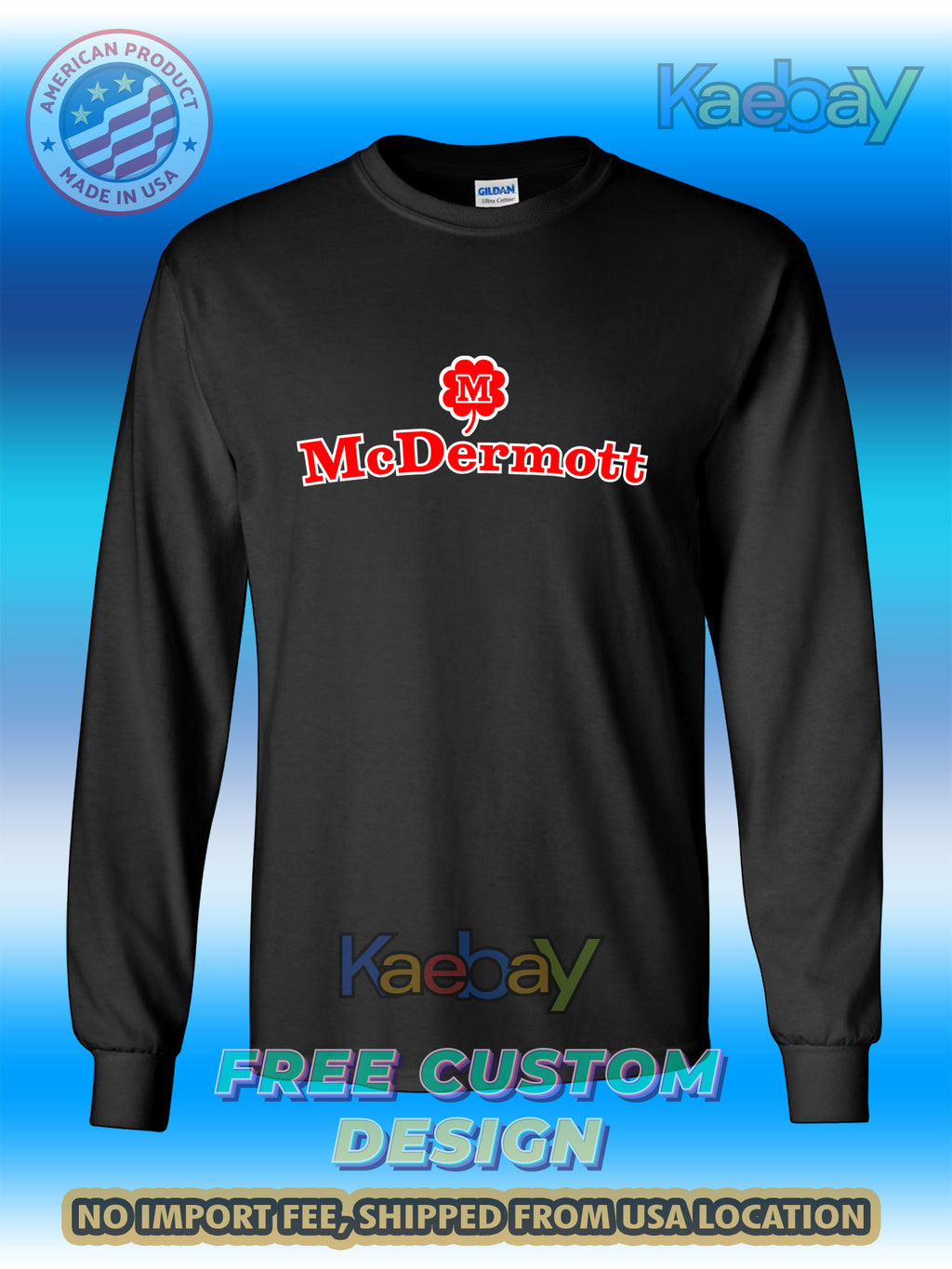 New Tee Shirt McDermott Cue Logo Men's T-Shirt Men's Long Sleeves T-Shirt