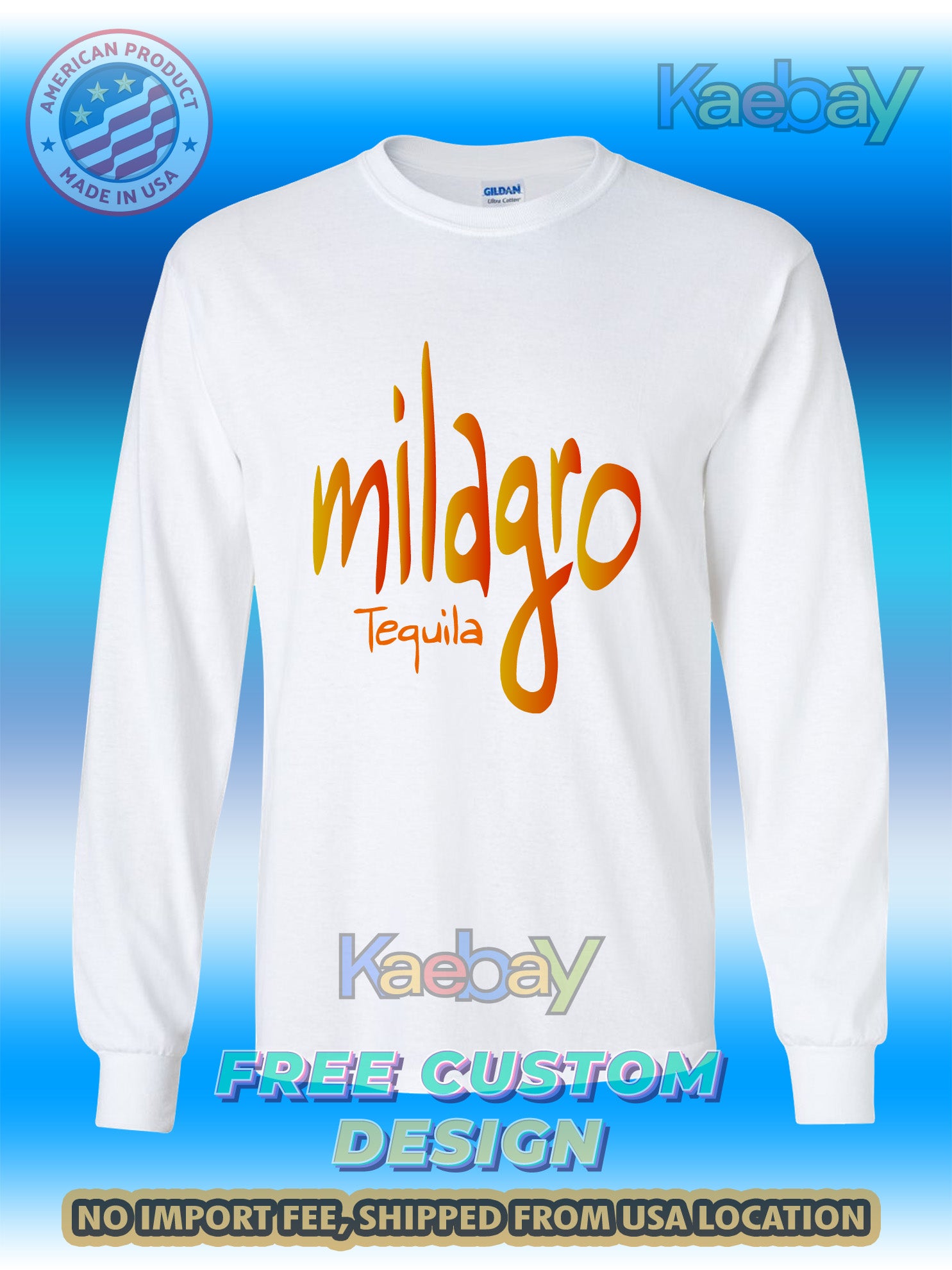 New Tee Shirt Milagro Tequila Logo Men's T-Shirt Men's Long Sleeves T-Shirts