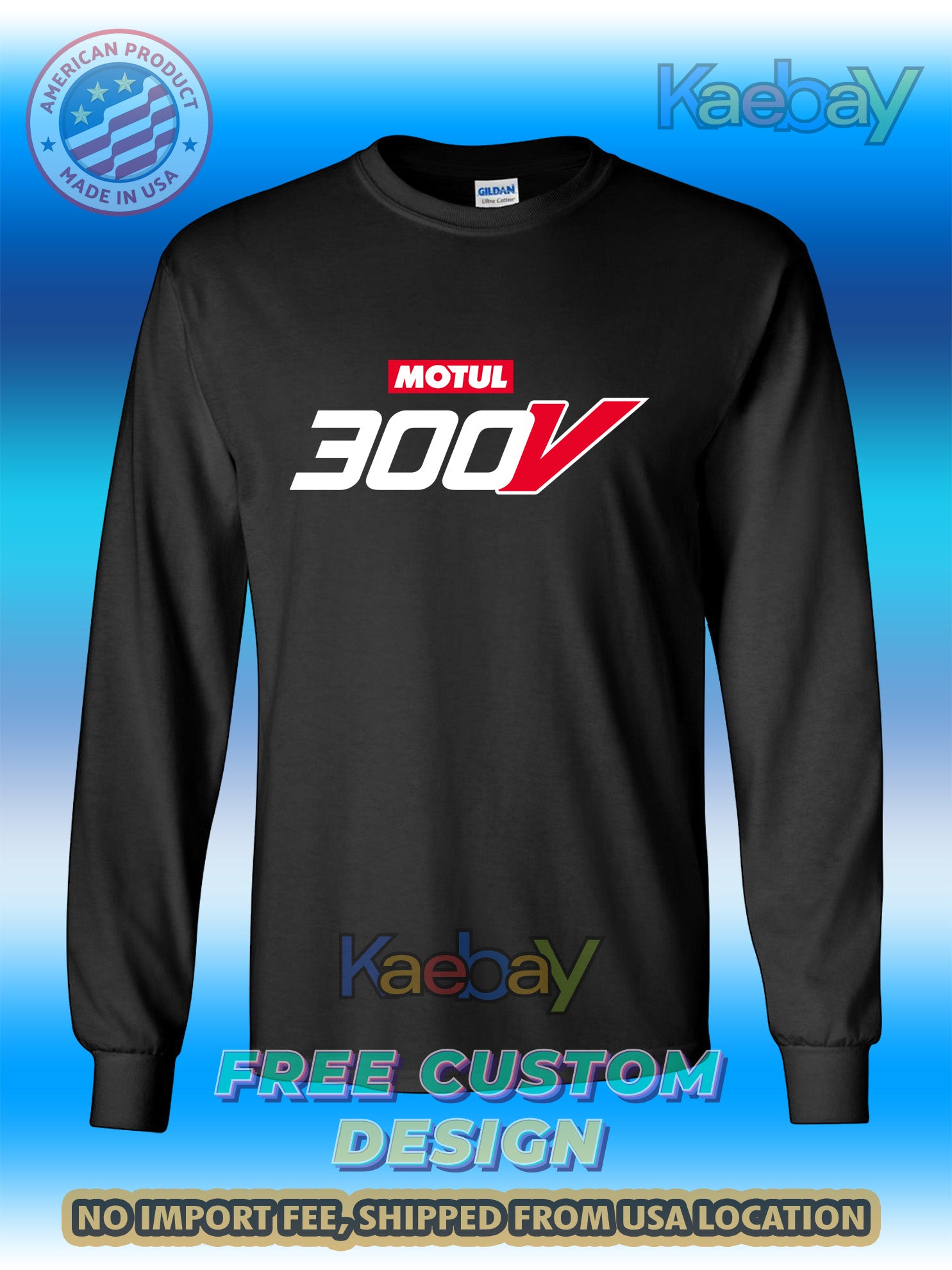 New Tee Shirt Motul 300V Motorsport Logo Men's T-Shirt Men's Long Sleeves T-Shirts