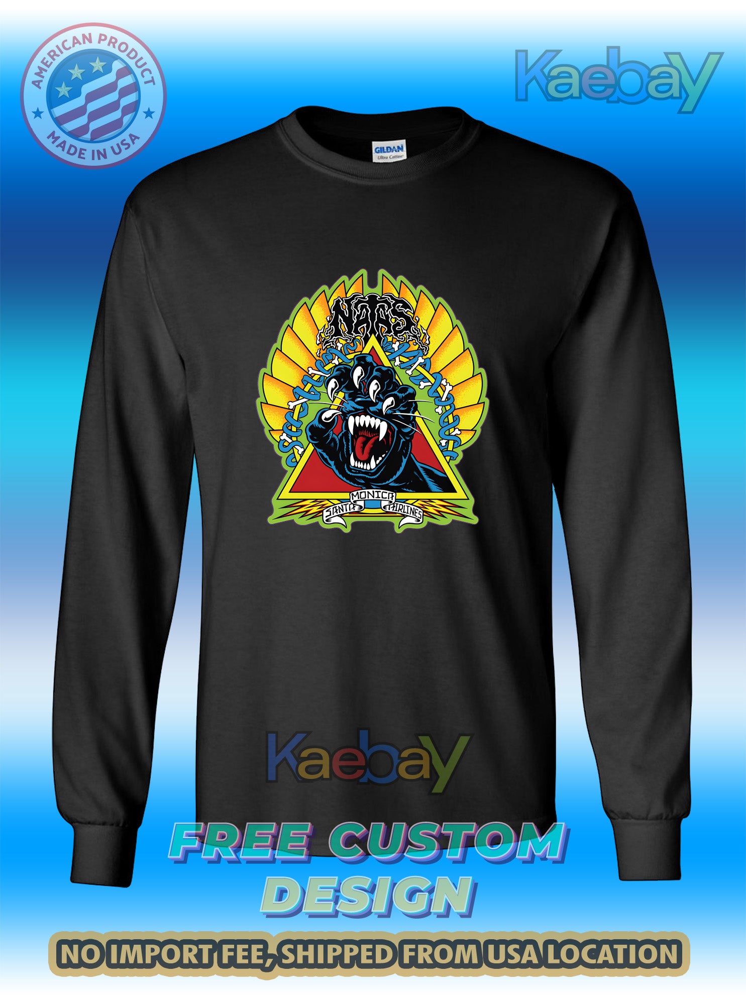 New Tee Shirt Natas Screaming Panther Logo Men's T-Shirt Men's Long Sleeves T-Shirts