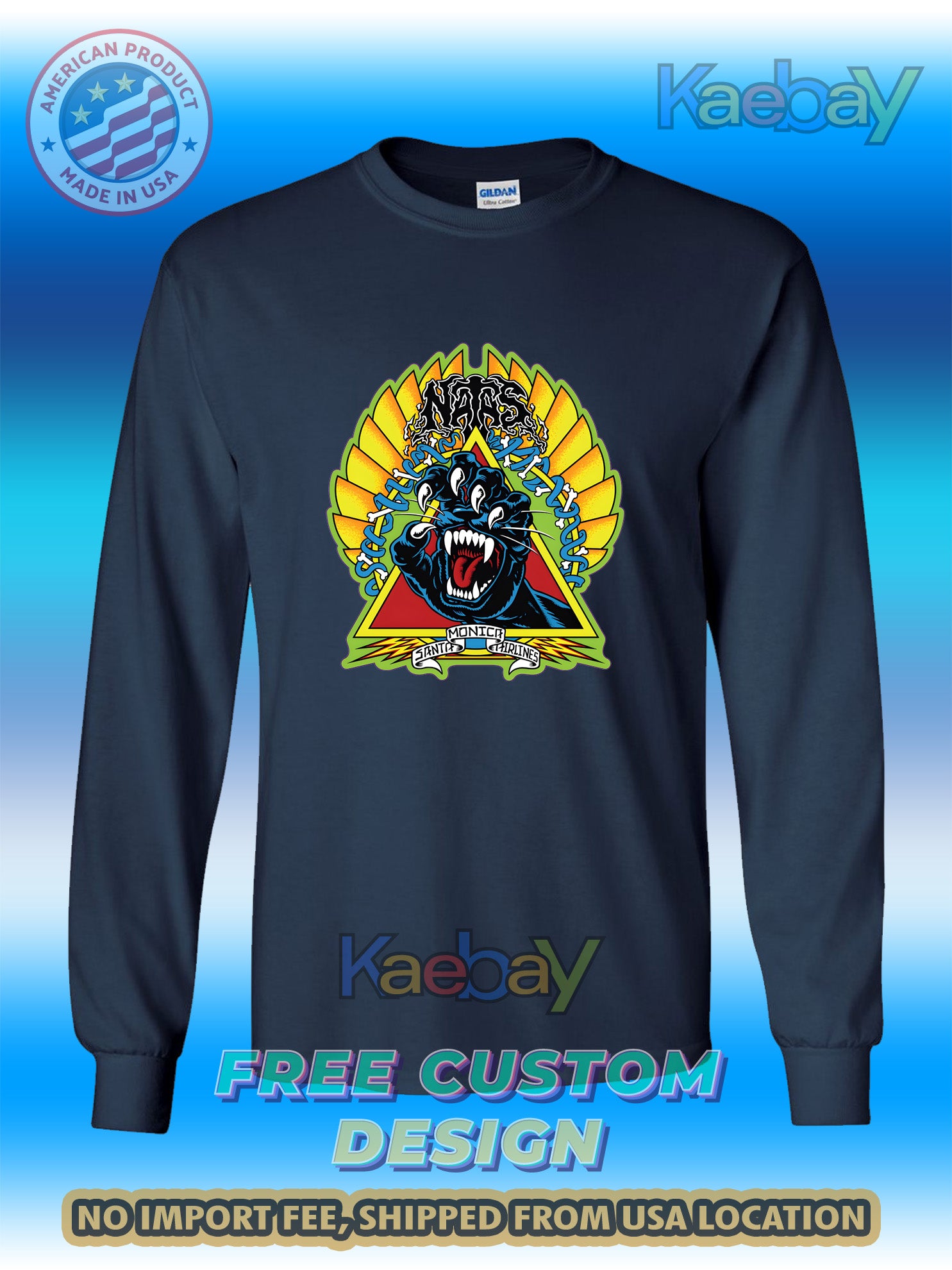 New Tee Shirt Natas Screaming Panther Logo Men's T-Shirt Men's Long Sleeves T-Shirts