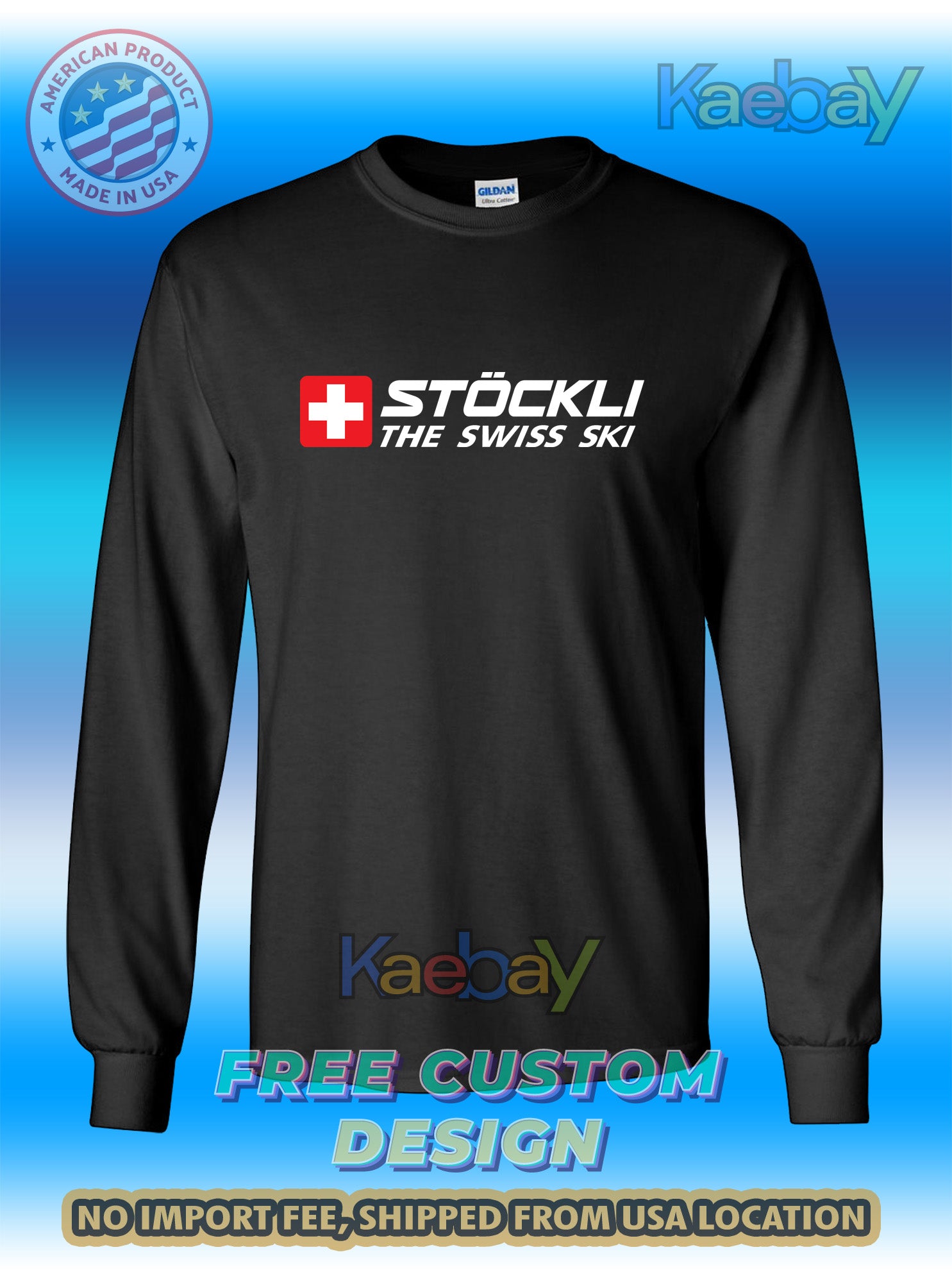 New Tee Shirt Stöckli The Swiss Ski Logo Men's T-Shirt Men's Long Sleeves T-Shirt