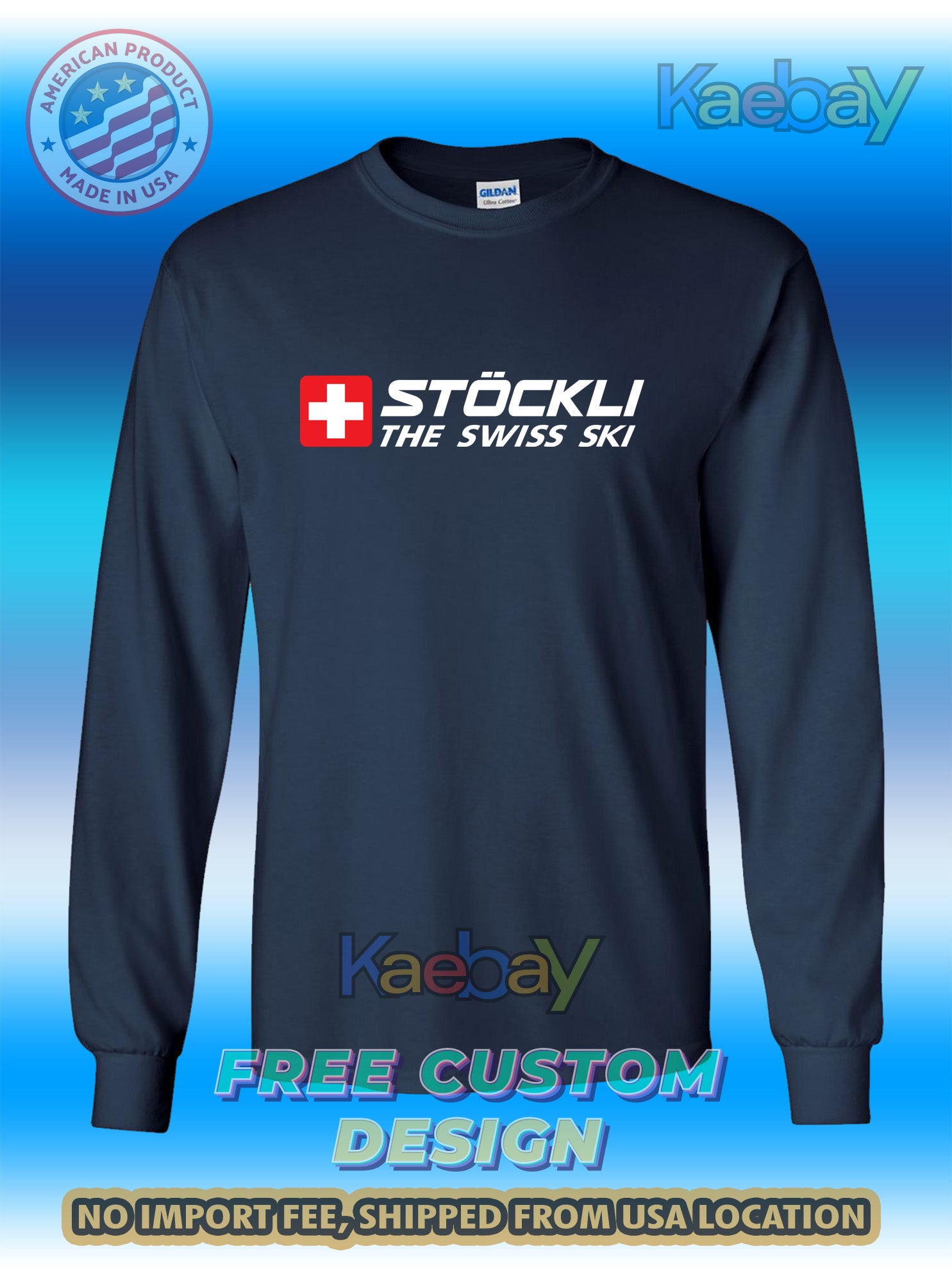 New Tee Shirt Stöckli The Swiss Ski Logo Men's T-Shirt Men's Long Sleeves T-Shirt