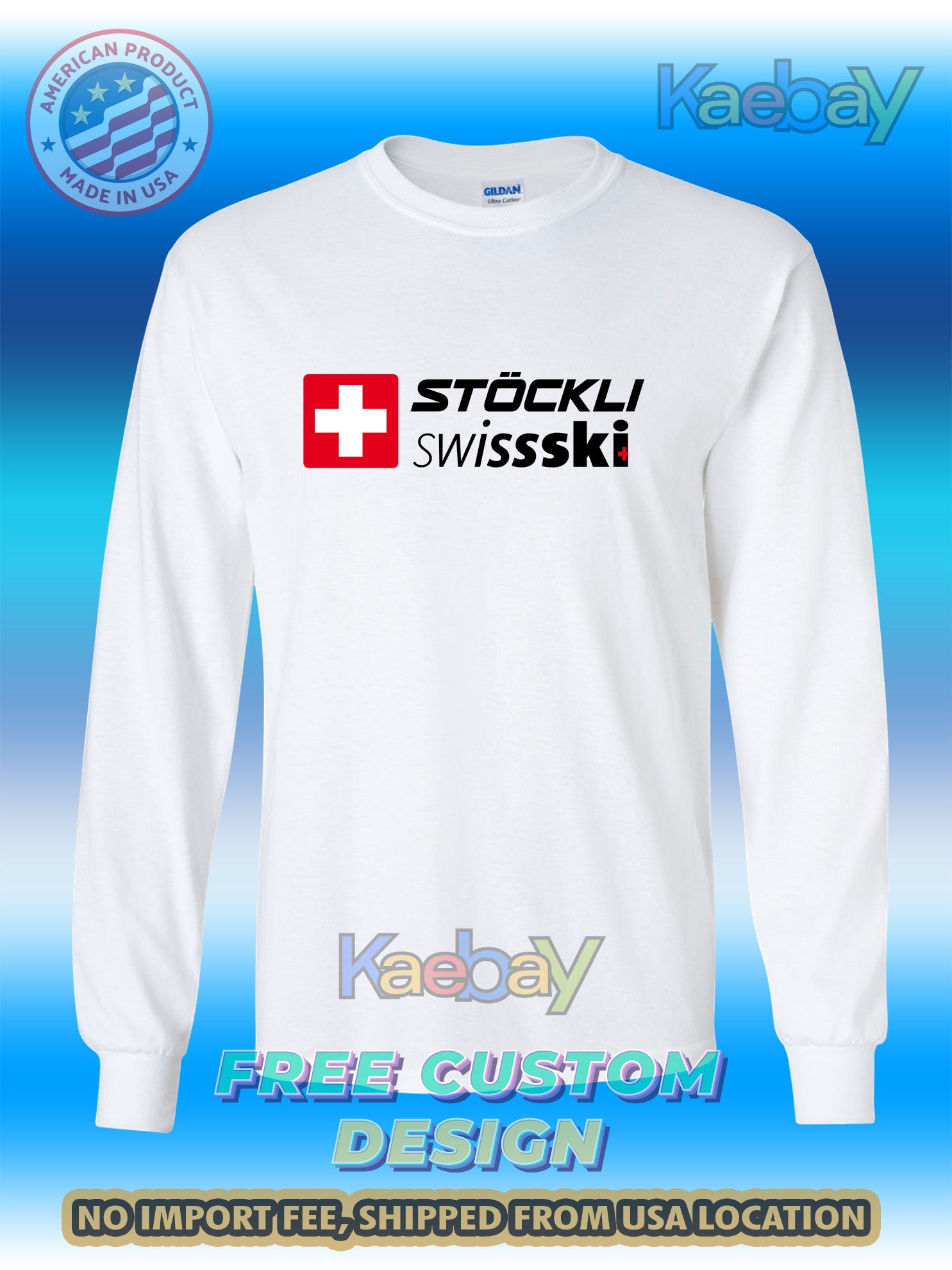 New Tee Shirt Stockli The Swiss Ski Logo Men's T-Shirt Men's Long Sleeves T-Shirt