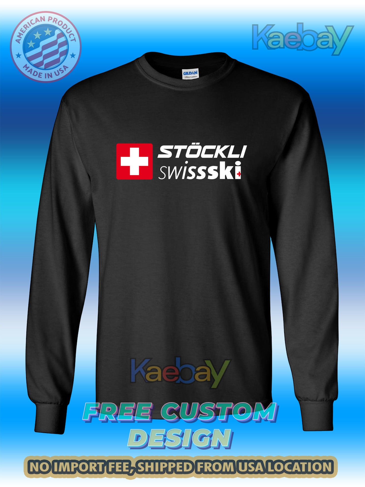 New Tee Shirt Stockli The Swiss Ski Logo Men's T-Shirt Men's Long Sleeves T-Shirt