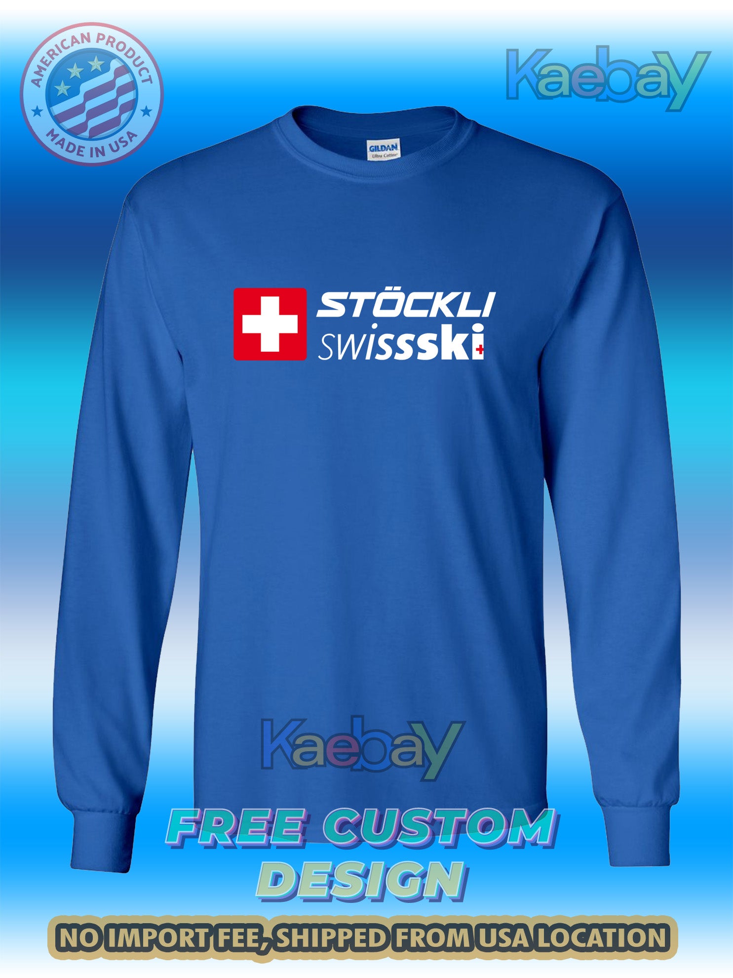 New Tee Shirt Stockli The Swiss Ski Logo Men's T-Shirt Men's Long Sleeves T-Shirt