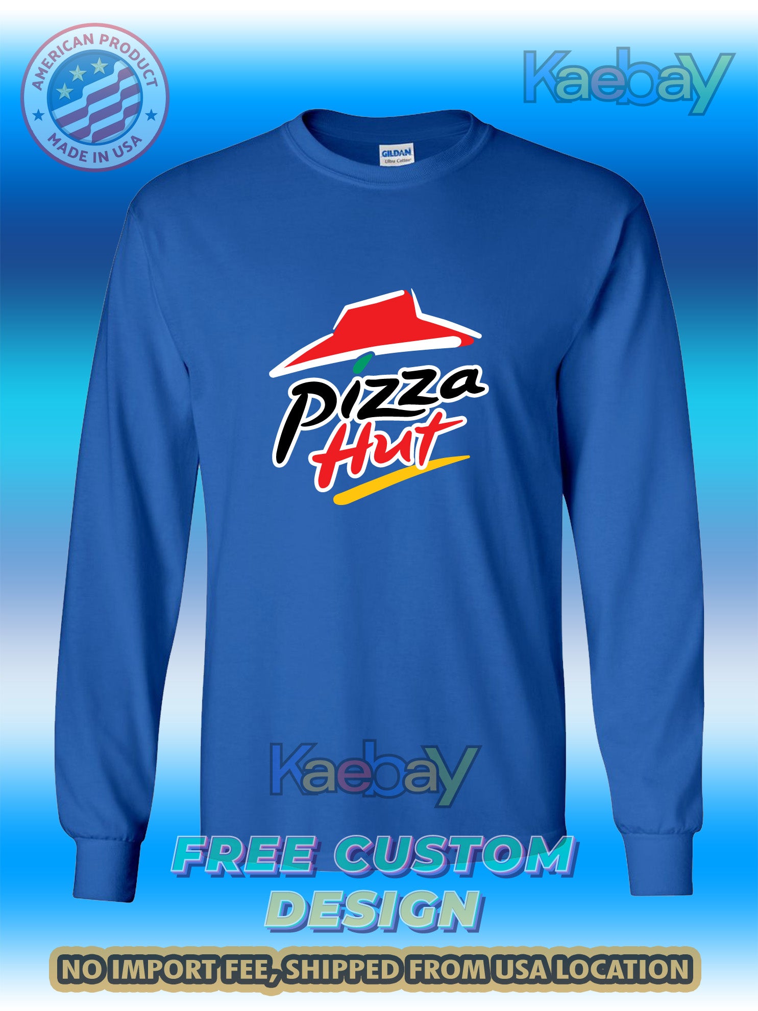 New Tee Shirt Pizza Hut retaurants fan Logo Men's T-Shirt Men's Long Sleeves T-Shirts