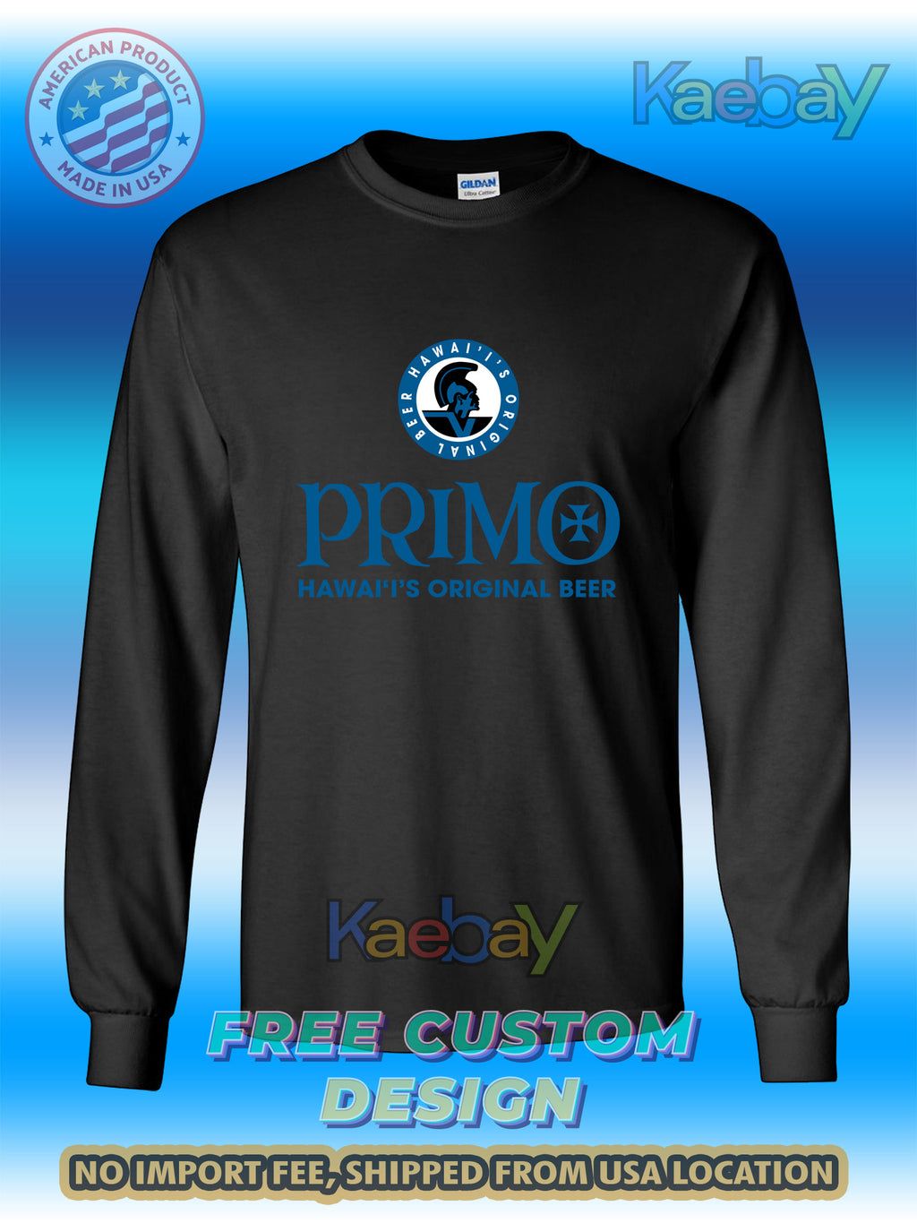 New Tee Shirt Primo Hawaiis Original Beer Logo Men's T-Shirt Men's Long Sleeves T-Shirts