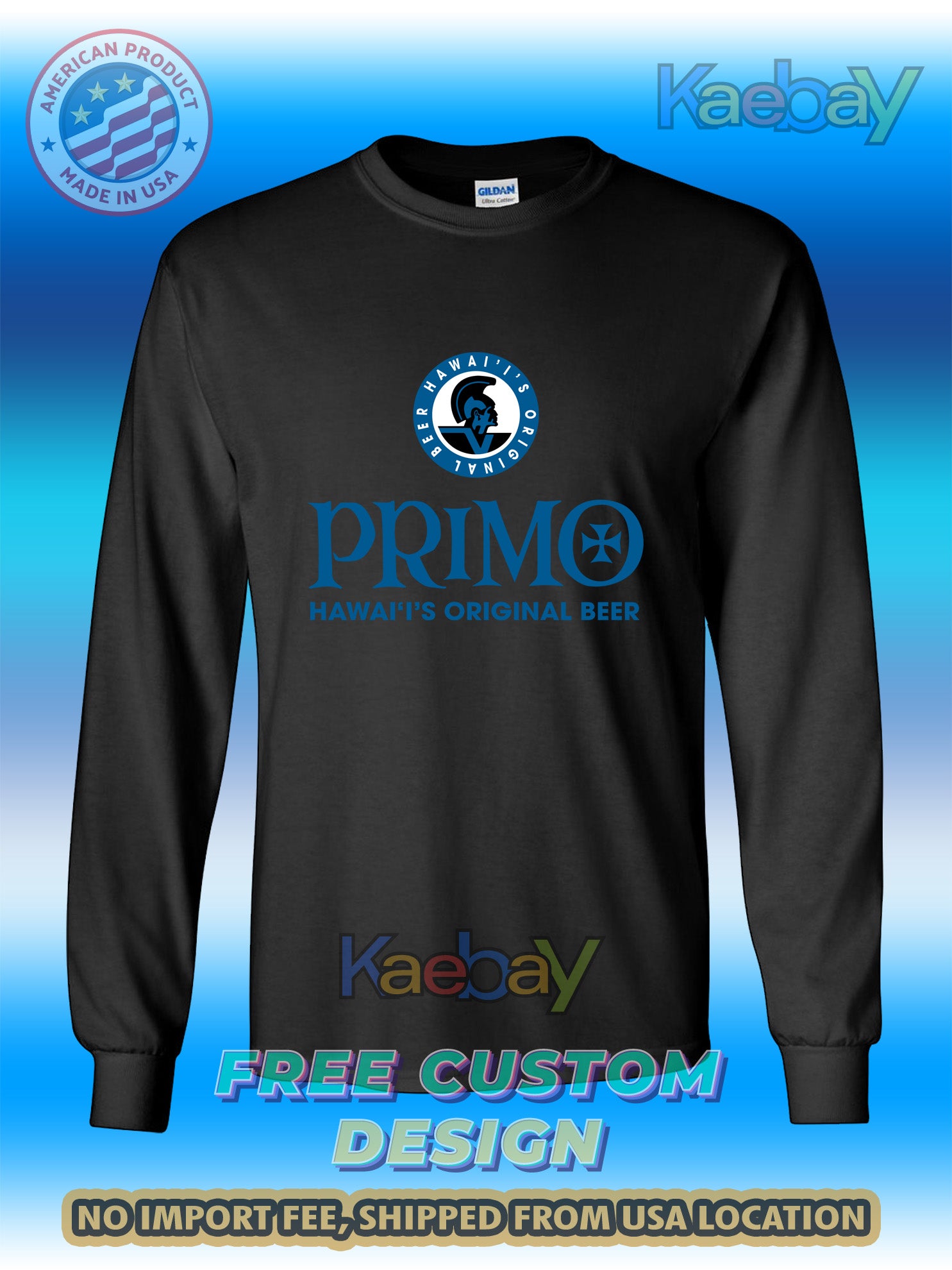 New Tee Shirt Primo Hawaiis Original Beer Logo Men's T-Shirt Men's Long Sleeves T-Shirts