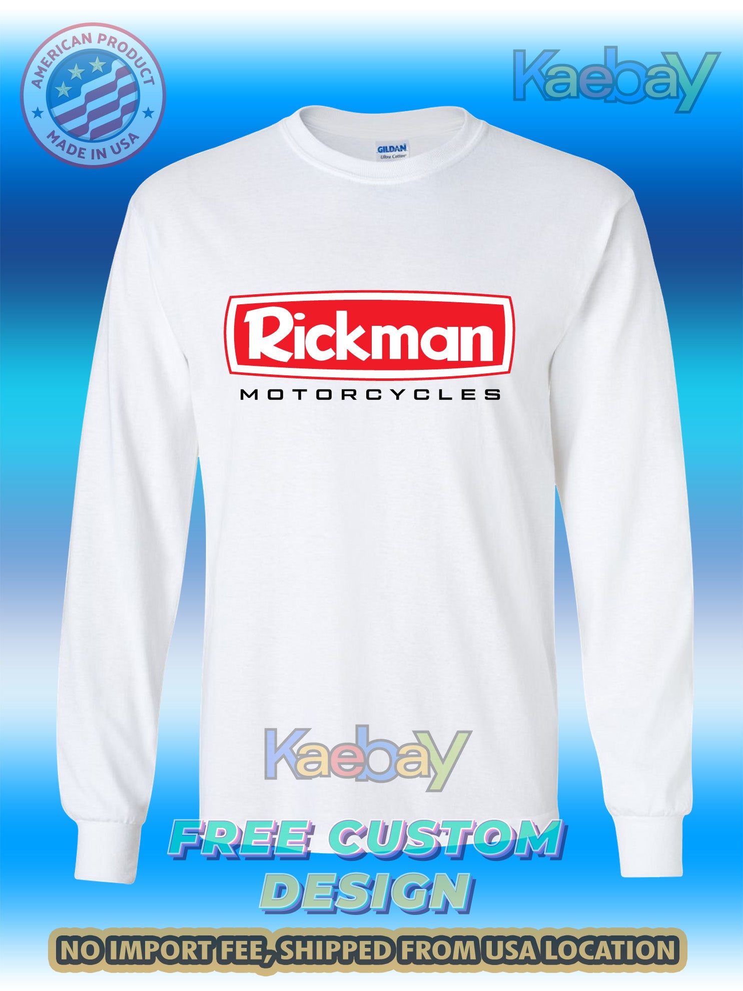 New Tee Shirt Rickman Motorcycles Logo Men's T-Shirt Men's Long Sleeves T-Shirt