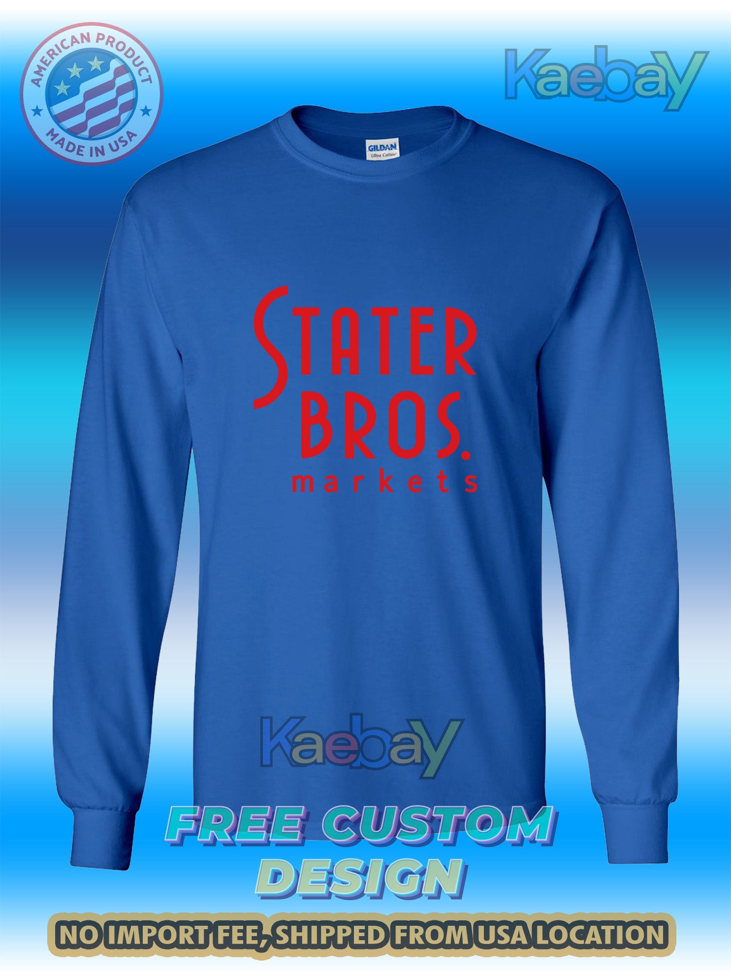 New Tee Shirt Stater Bros. Markets Fresh Logo Men's T-Shirt Men's Long Sleeves T-Shirt