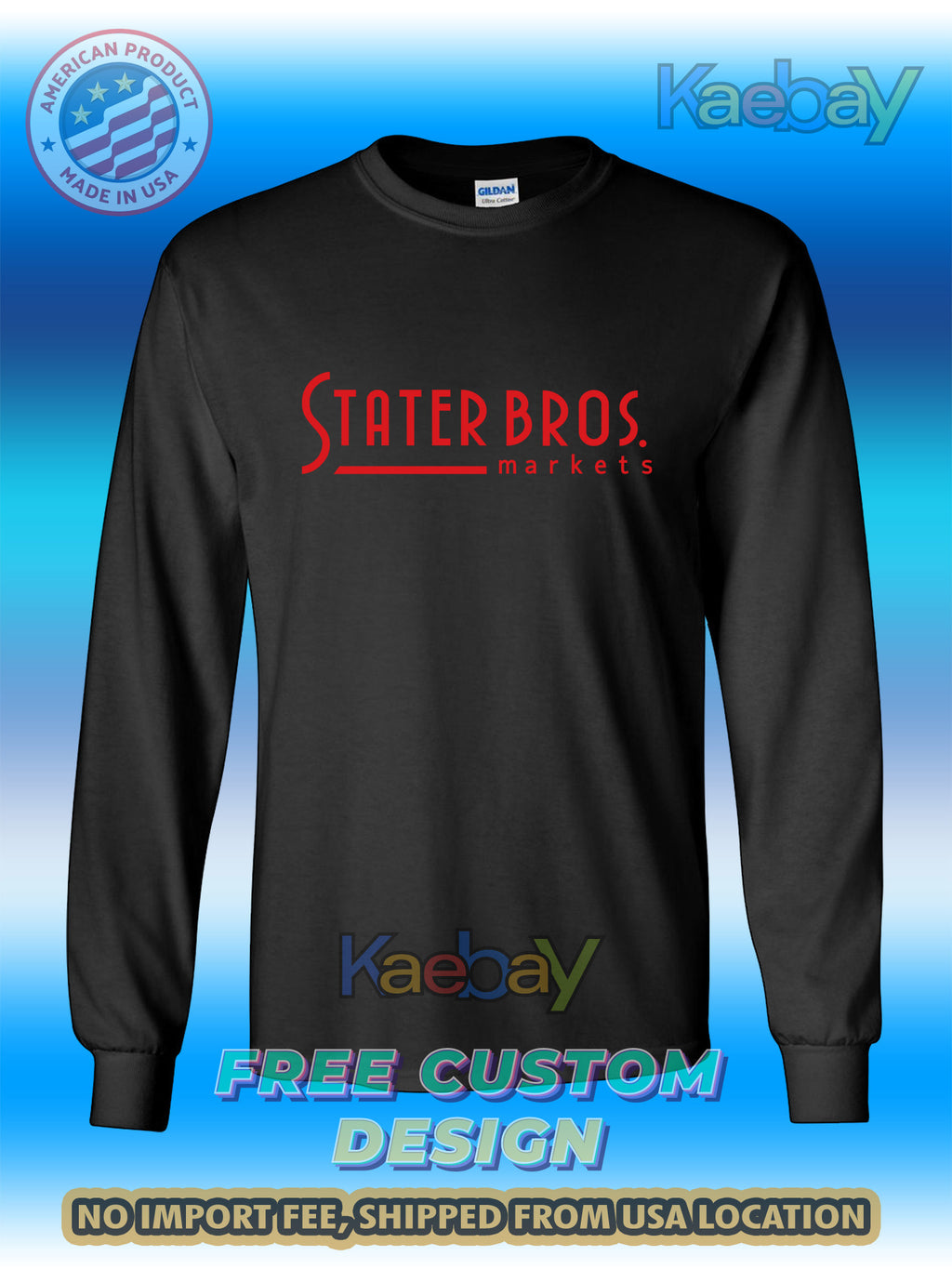 New Tee Shirt Stater Bros. Markets Fresh Logo Men's T-Shirt Men's Long Sleeves T-Shirt