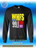 New Tee Shirt WHFS 99.1 FM Washington Radio Logo Men's T-Shirt Men's Long Sleeves T-Shirt