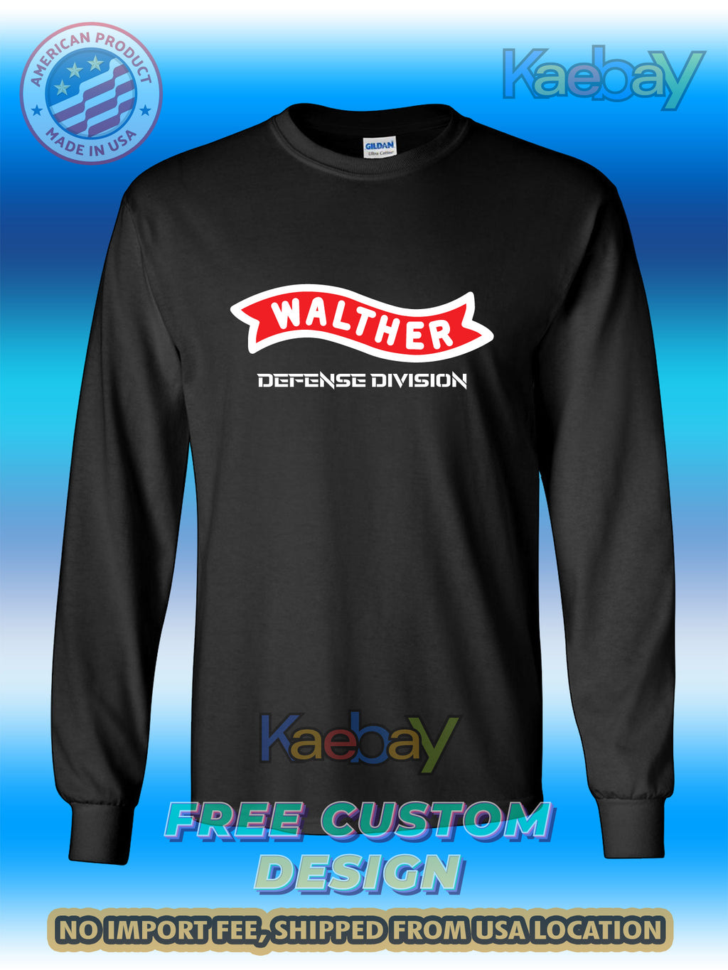 New Tee Shirt Walther Arms Defense Division Logo Men's T-Shirt Men's Long Sleeves T-Shirts