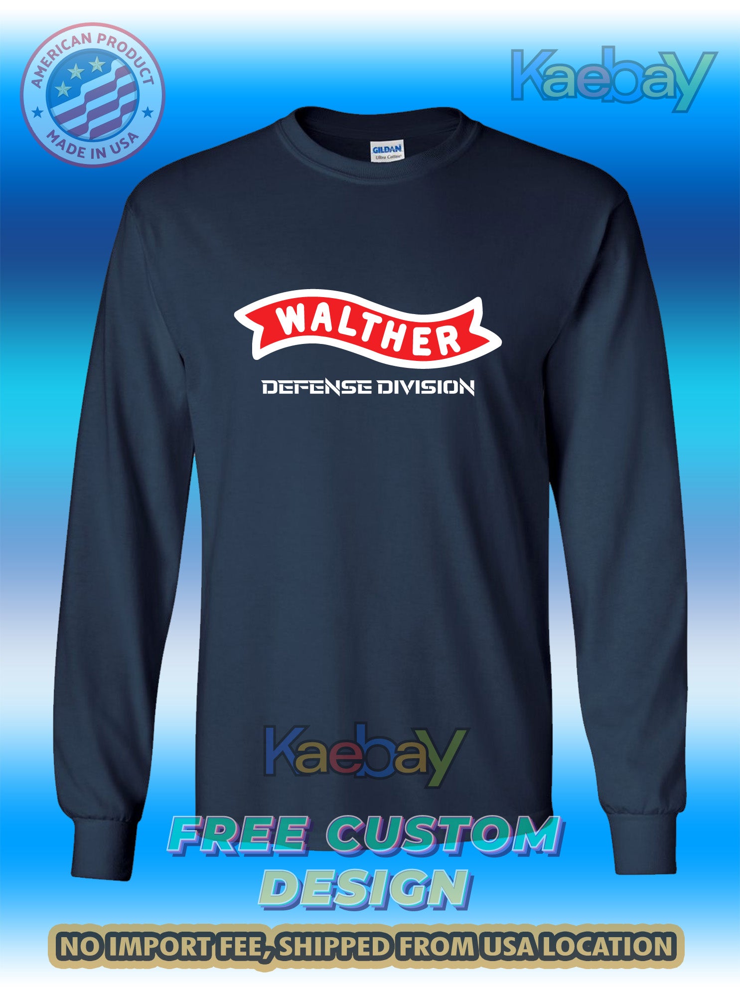 New Tee Shirt Walther Arms Defense Division Logo Men's T-Shirt Men's Long Sleeves T-Shirts