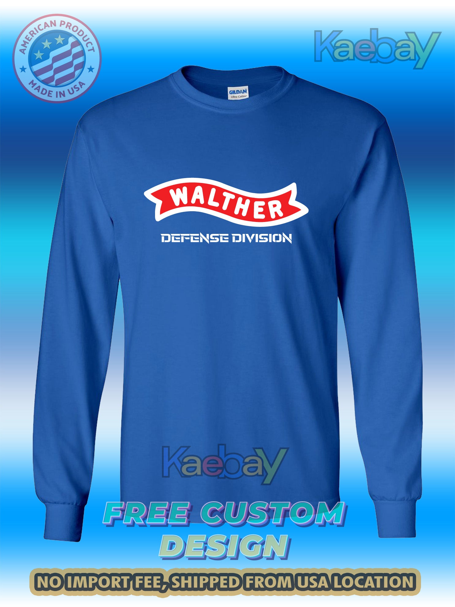 New Tee Shirt Walther Arms Defense Division Logo Men's T-Shirt Men's Long Sleeves T-Shirts